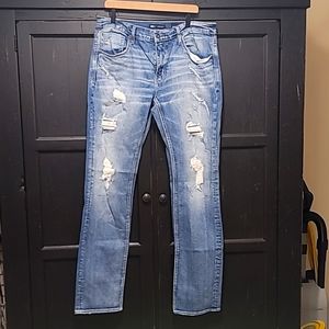 BKE Jake Straight Factory Distressed 36W 36L Jeans